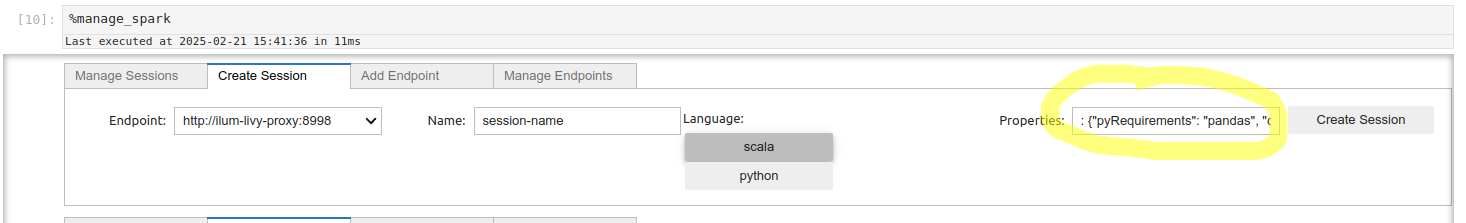 Set spark job python dependencies in jupyter