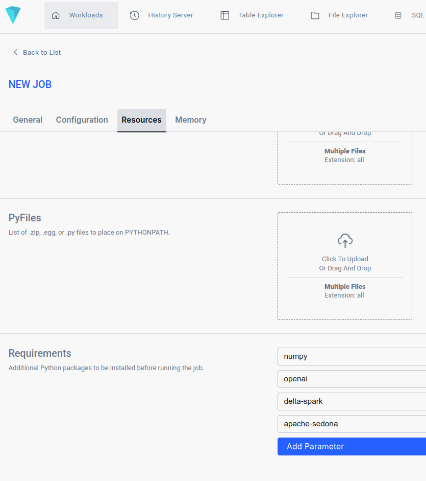 Set python dependencies in spark job