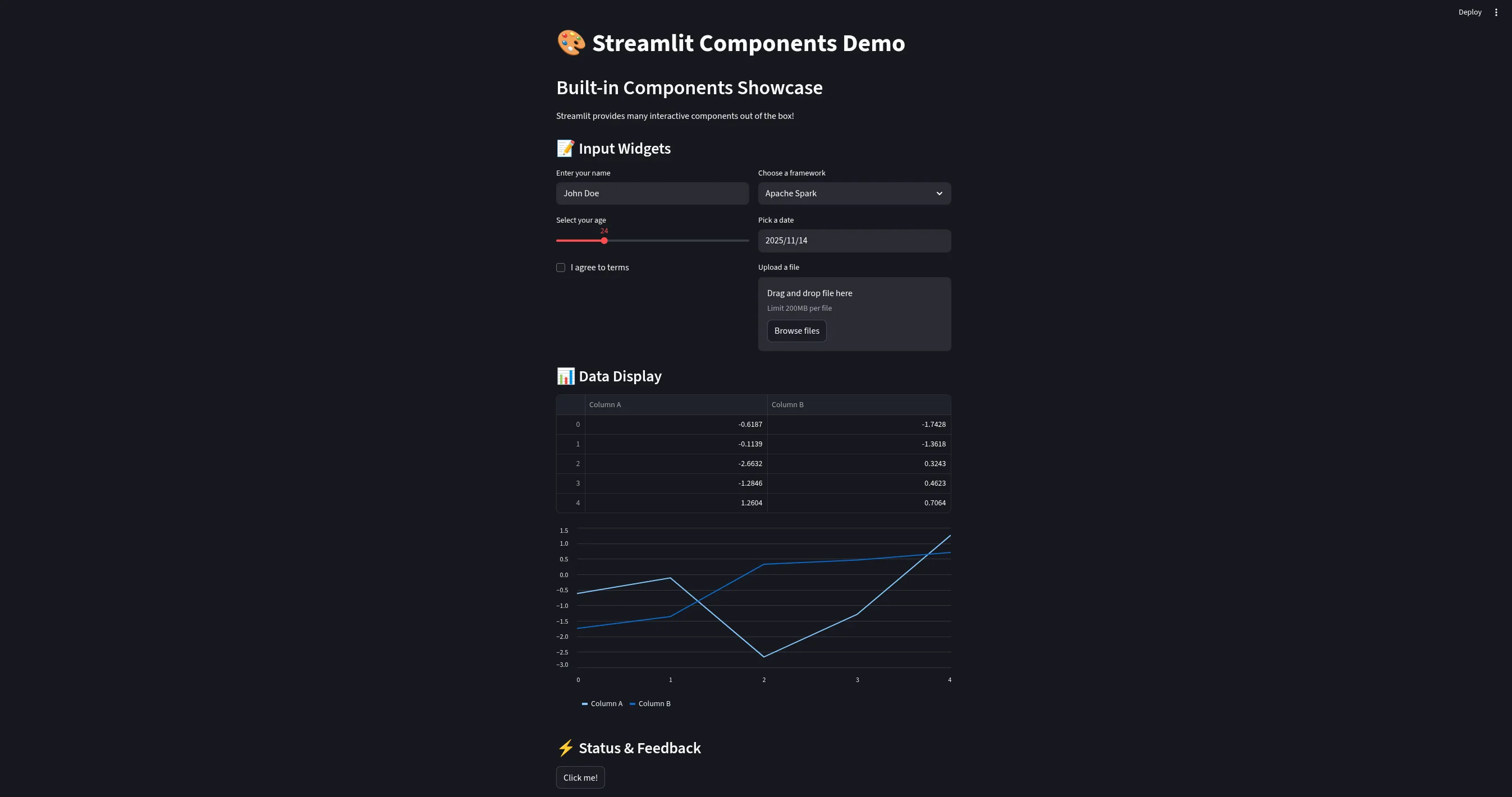 Streamlit Components Demo